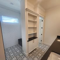 Bathroom built-in storage and shelving